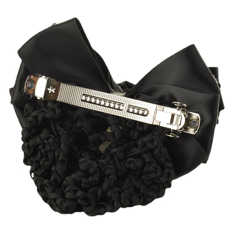 Professional hair flower work Hair Accessories black yarn lace hair net bank Post mobile stewardess nurse net pocket hair clip wholesale