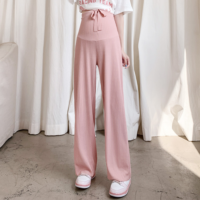 Picture of 2024 Spring and Summer Straight Leg Pants Breathable Ice Silk Thin Trousers Pregnant Women's Wide Leg Pants Loose Dosing Casual Pants