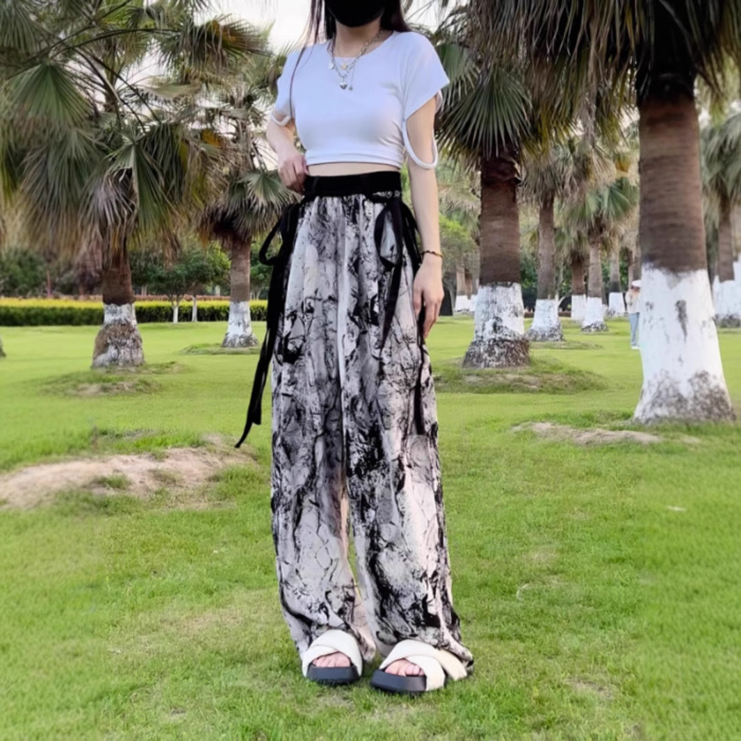 Picture of Girls' Pants Summer Kidsren's Ice Silk Casual Pants Sweatpants Spring & Fall New Thin Anti-Mosquito Pants Medium and Large Kidsren's Summer Clothes