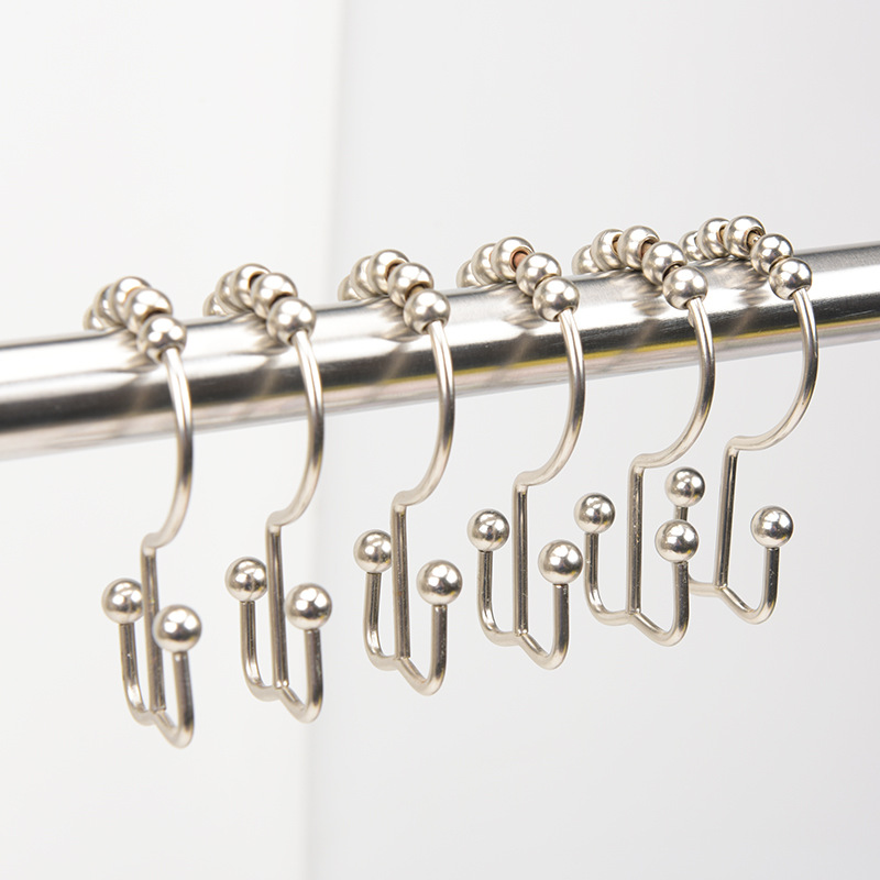 Picture of Cross-border source stainless steel shower curtain double Hook Mountain hook shower curtain hook curtain hook 8 Zhushan double hook
