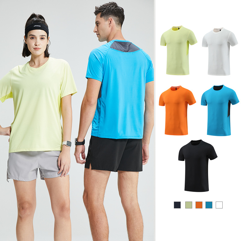 Quick-drying short-sleeved men's T-shirt breathable thin summer round neck blank version outdoor leisure running sports half-sleeve shirt