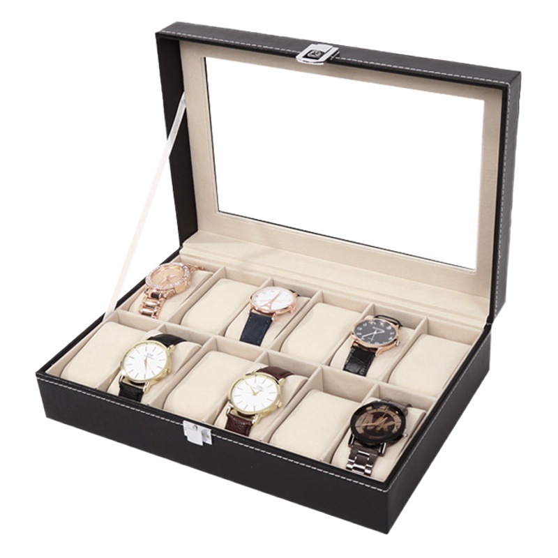 Picture of Wholesale High-Transparency Leather Packaging Bracelet Storage Box Multi-Functional Gift Box Dust-Proof Household Watch Box Jewelry