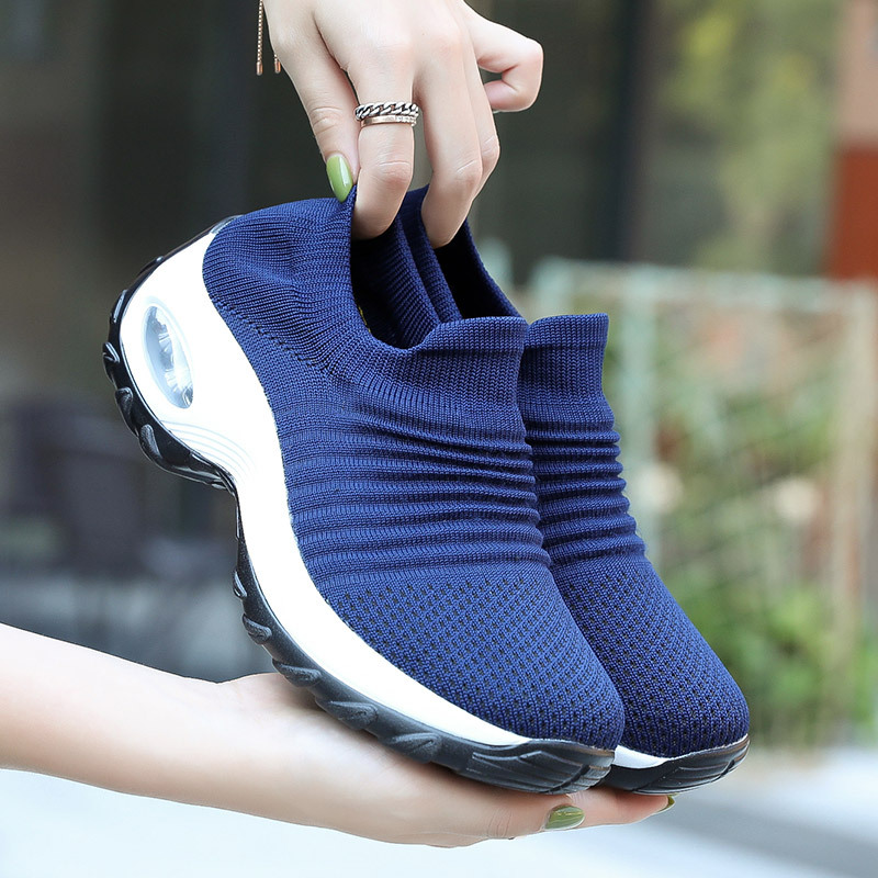 Picture of Cross-Border Hot Style Large Size Women's Shoes Air Cushion Fly Woven Casual Shoes Slip-On Shoes Fashion Rocking Shoes Quanzhou Sports Shoes