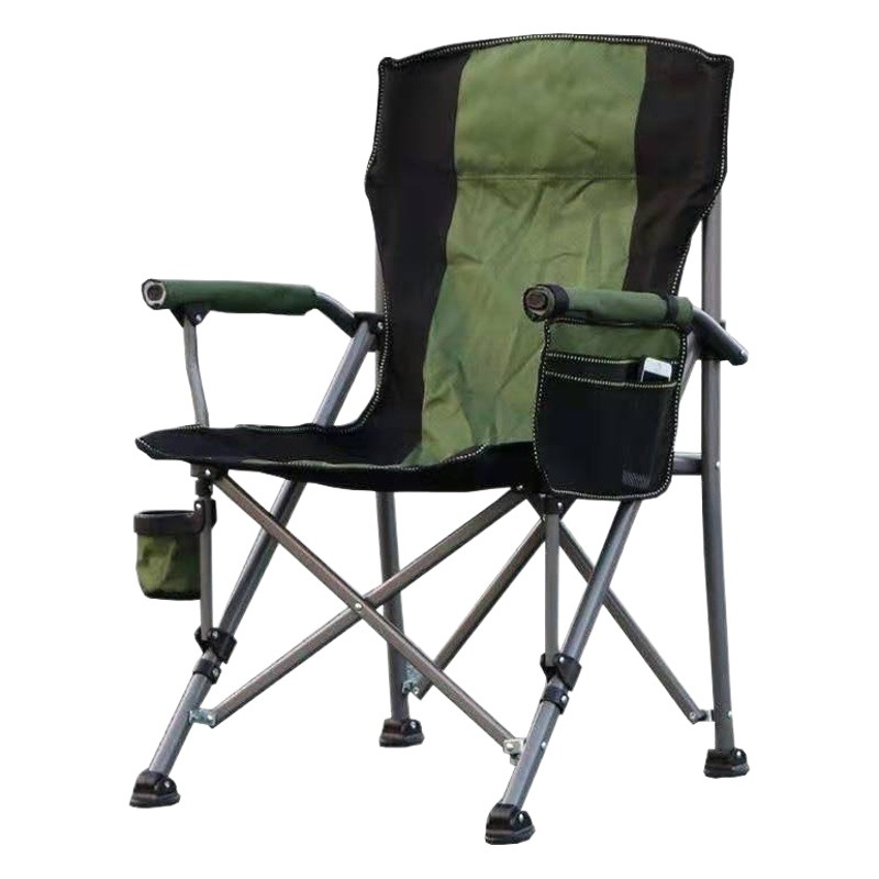 Picture of Outdoor Folding Portable Large Armrest Beach Chair Leisure Car Camping Director Chair Backrest Comfortable Fishing Chair