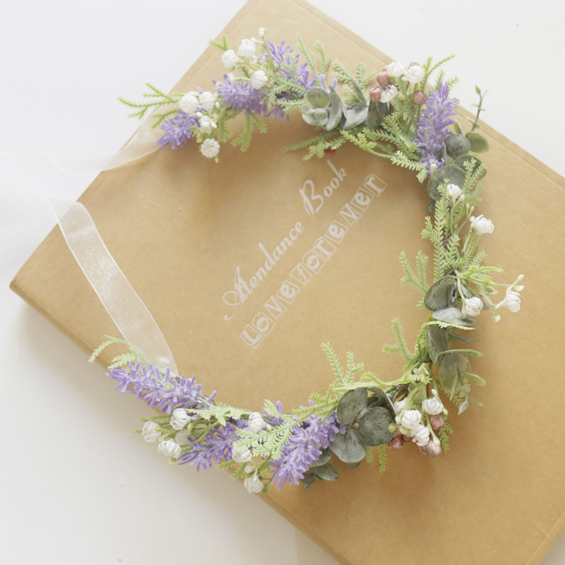 Picture of Art Accord ins Handmade Flower Ring Mori Female Lavender Bridal Headwear Holiday Travel Photography Accessories Photo Studio Photography Props