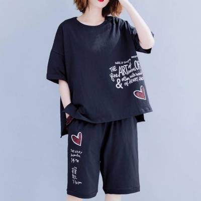 Picture of Foreign Trade Southeast Asia Large Size Set Summer New Short-sleeved T-shirt Women's Slimming Loose Casual Shorts Two-piece Set for Women