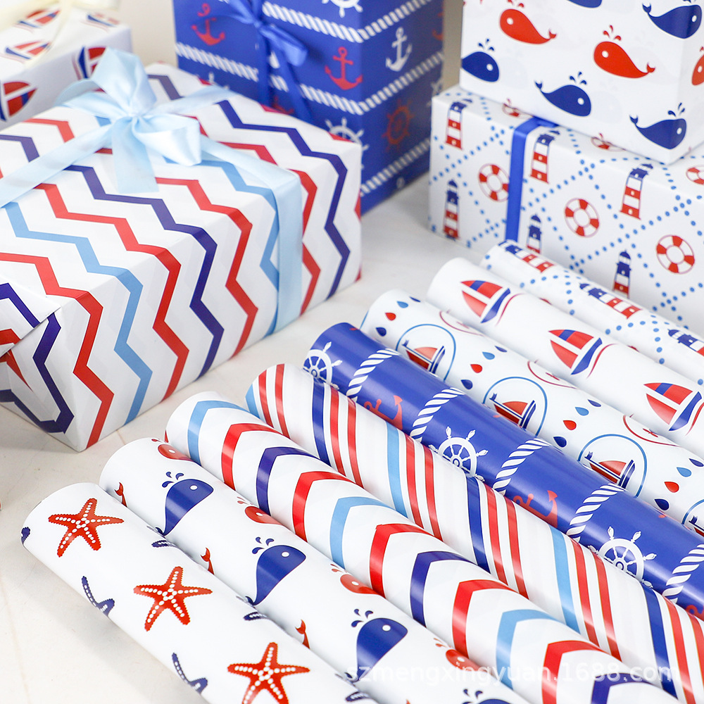 Creative Birthday Holiday Cartoon Simple Gift Gift Paper Kindergarten DIY Handmade Gift Box Wrapping Paper Decorative Paper