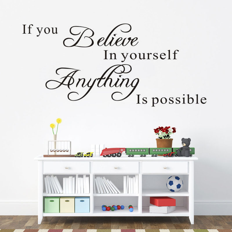 New if You Believe in Yourself Aliexpress Ebay English Wall Stickers Manufacturers Wholesale 8037