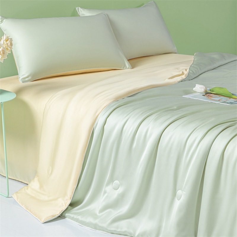 Picture of Class a Light Luxury Washed Ice Silk Summer Quilt Four-Piece Set Air-Conditioned Quilt Embroidered Summer Cool Quilt Three-Piece Set Summer Thin Quilt Ins