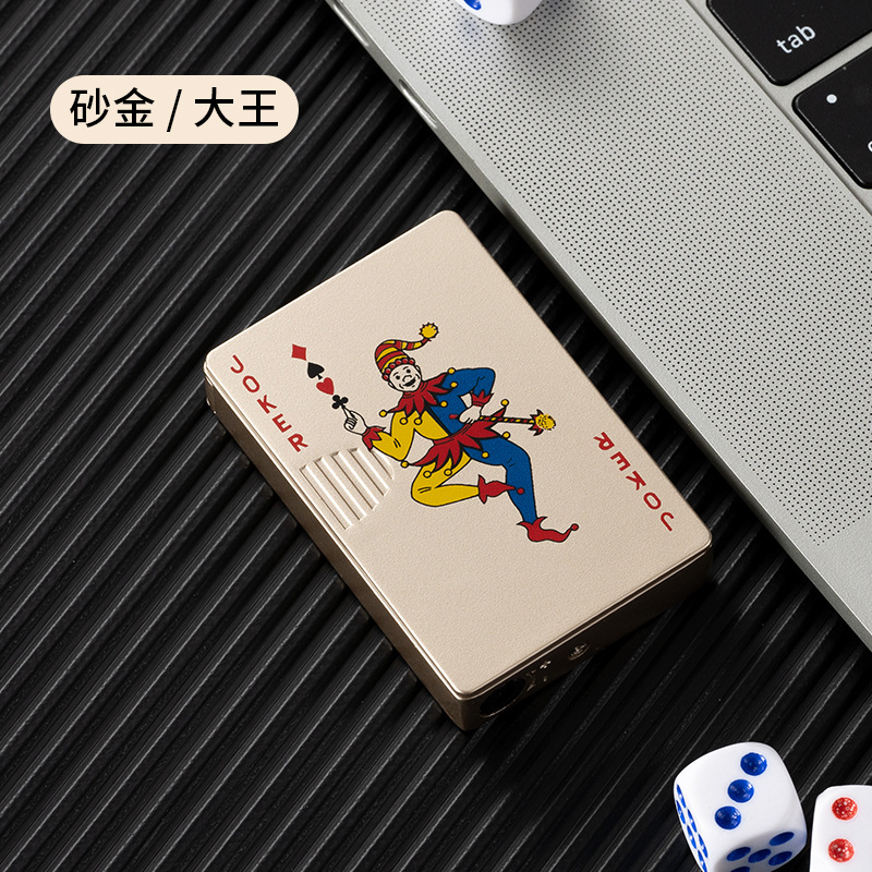 Picture of Shake Tone Internet Red Money Checking Poker Flush Brand Lighter with Money Checking Lamp Inflatable Windproof Green Flame Lighter