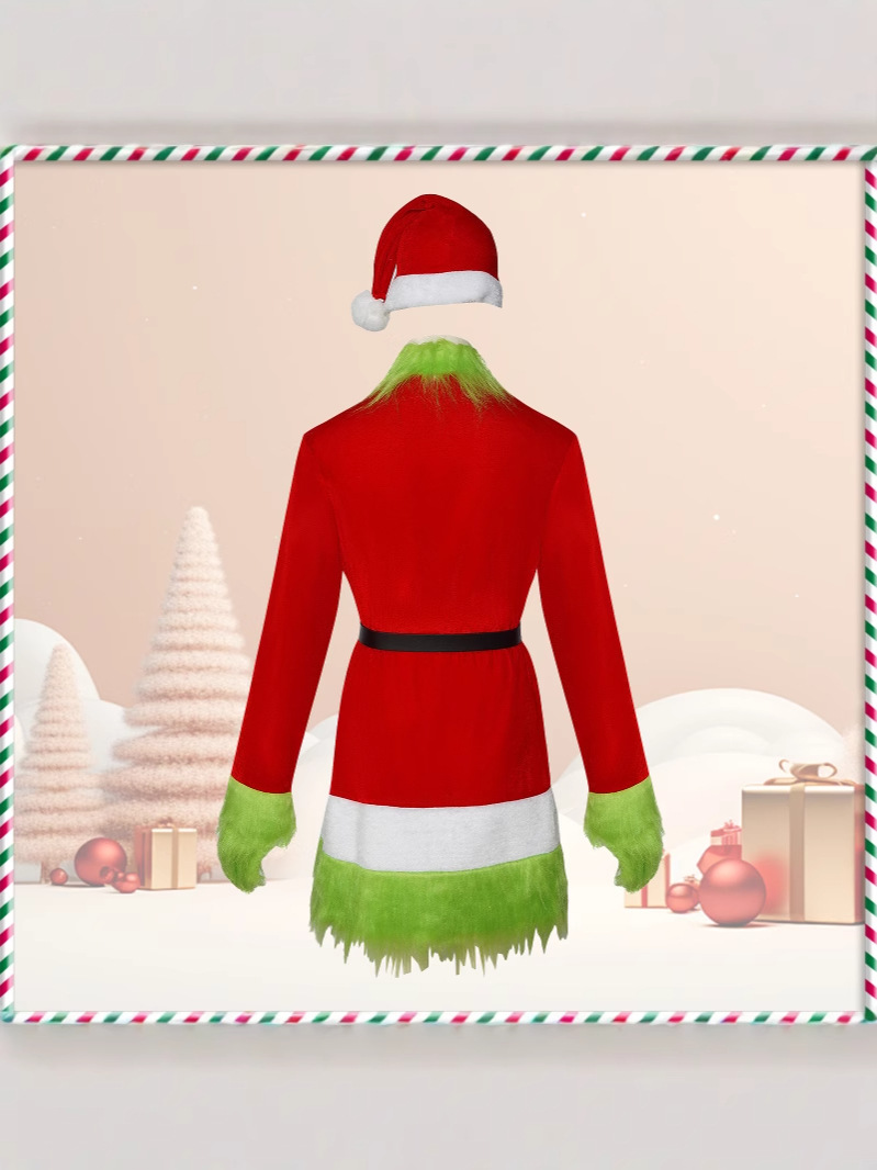 Picture of Christmas Cos Dress Christmas Masquerade Grinch Grinch cosplay Party Stage Performance Dress
