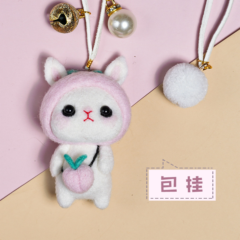 Picture of Little White Rabbit adult handmade diy creative gift hands-on sewing homemade material package wool felt pokes