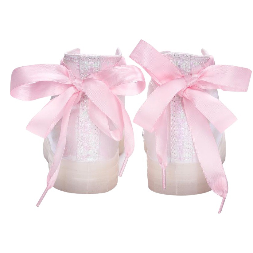Silk shoelace 2cm double-sided lace satin webbing black and white color candy color flat ribbon shoelace rope a pair