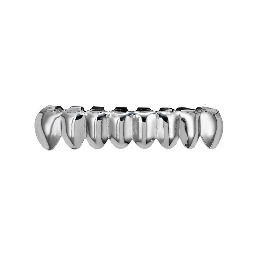 Picture of Europe and the United States HIPHOP hip-hop gold braces upper teeth 8 lower teeth 8 real gold plating 18K gold hip-hop braces wholesale
