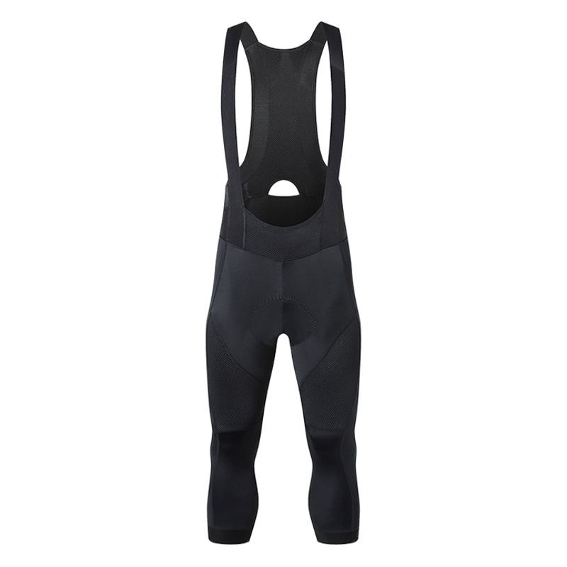 YKYWBIKE cross-border summer hot sale breathable sweat-absorbent men's cycling sports cropped pants solid color suspenders in stock