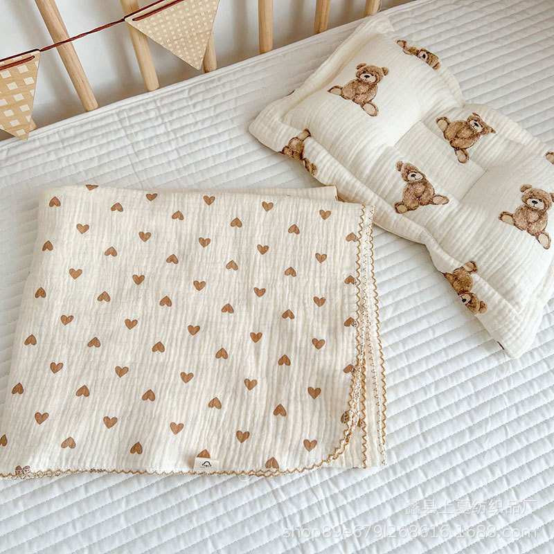 Picture of Baby's 2-layer Summer Thin Cotton Candy Quilt Baby's Air-conditioning Quilt Gauze Soft Summer Blanket Children's Towel Quilt