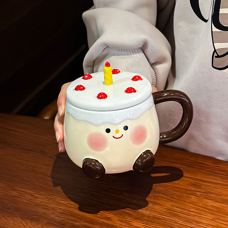 Picture of Birthday Gift Ceramic Cup High Color Value Cake Water Cup for Girlfriend Creative Gift Home Cute Mug