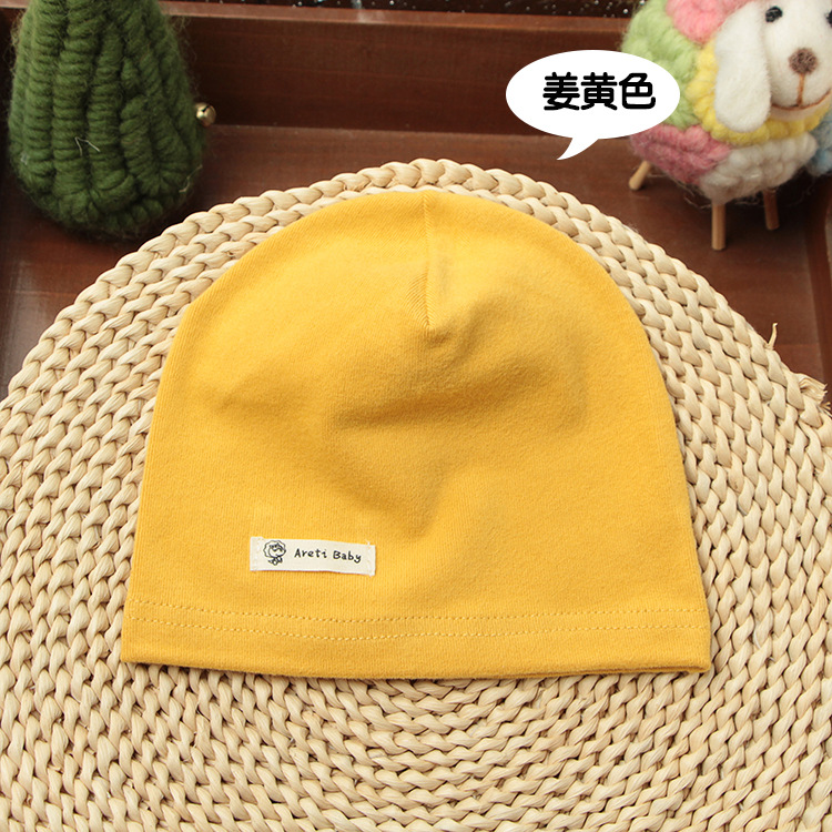 Picture of Single-layer thin spring and autumn children's cotton knitted hat baby hat newborn infant solid color cap
