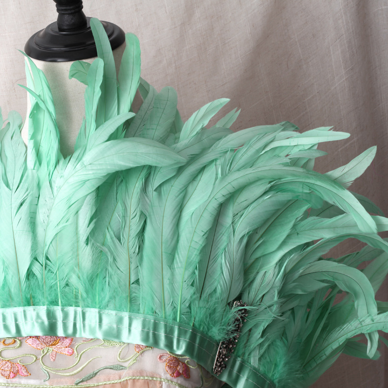 Picture of 2 m/bar cock tail cloth edge feather cloth strip performance clothing skirt cloth belt shawl feather decoration clothing accessories