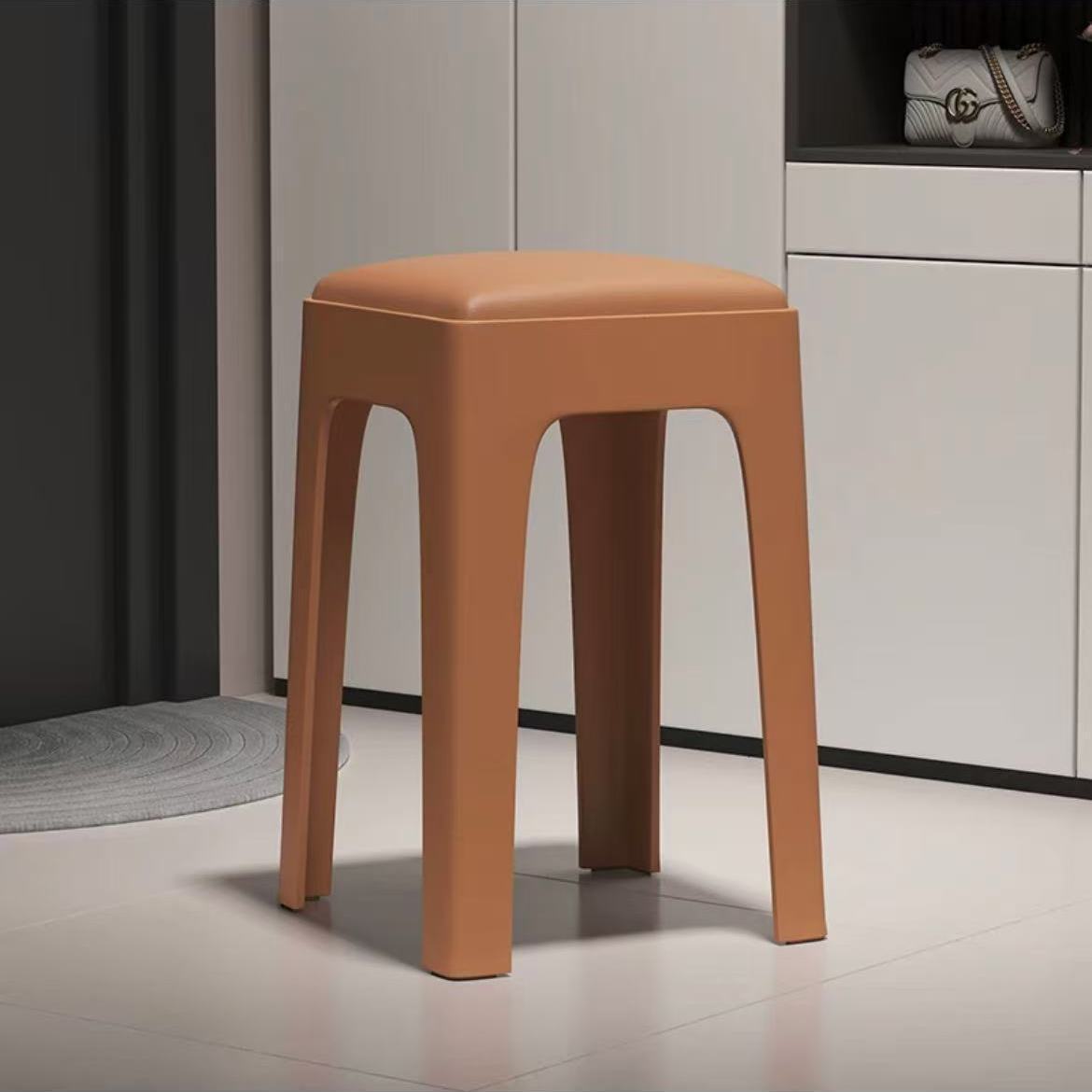Picture of Plastic Stool Household Thickened Stackable Square Bench Modern Simple Sturdy Durable Dining Table Stool Spare High Chair