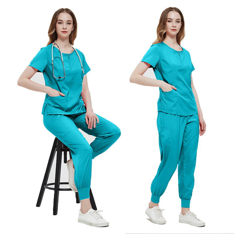 Picture of Cross-Border Dental Doctor Scrub Suit Operating Room Split Nursing Workwear Elastic Quick-Drying Nurse Scrub Suit Wholesale