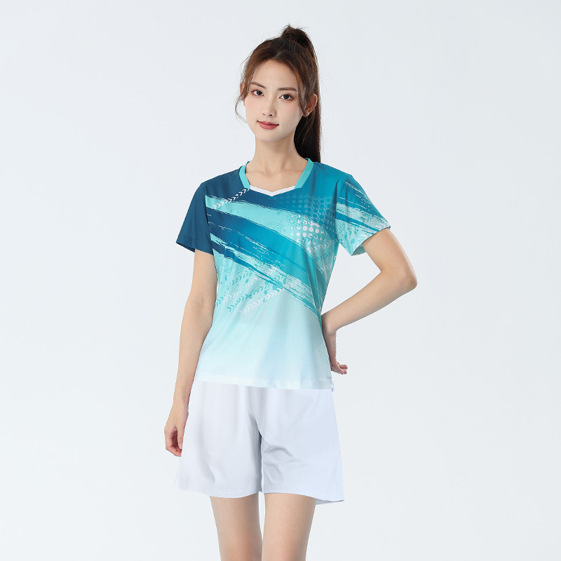 Picture of 2025 New Badminton Suit Women's Suit Quick-Drying Korean Version Men's Volleyball Table Tennis Game Training Team Suit Printing