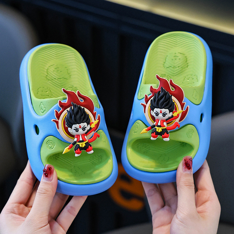 Nezha Slippers Children's Summer New Girls' Non-slip Cartoon Soft Bottom Boys 2025 Baby Indoor Home Super Soft