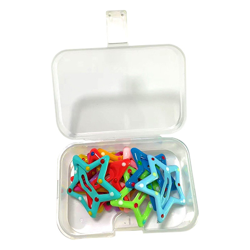 Star hairpin children's hair accessories cute baby bangs clip broken hairpin dopamine color hairpin oil color wave