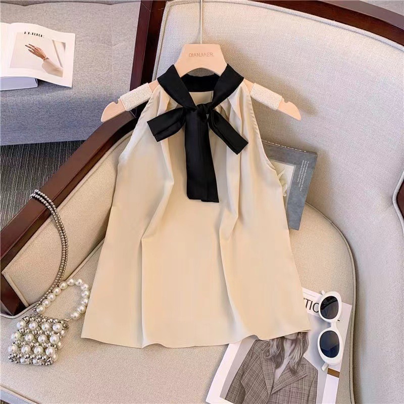 Pure desire style temperament Halter Off-the-shoulder strap top women's design sense niche sexy outerwear summer New