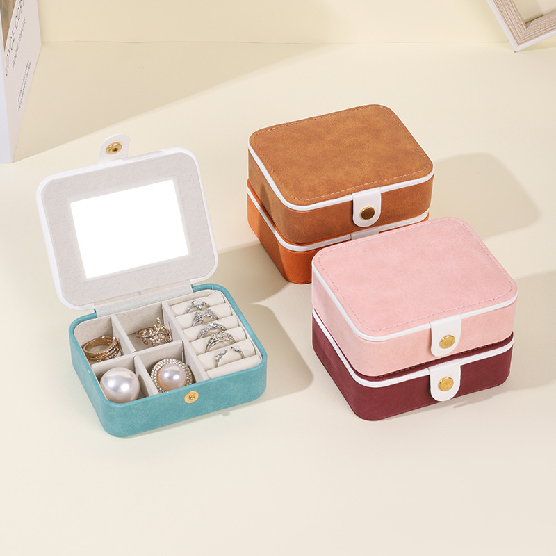 Fashion exquisite suede jewelry box portable jewelry storage box multifunctional earring box ring box manufacturers wholesale