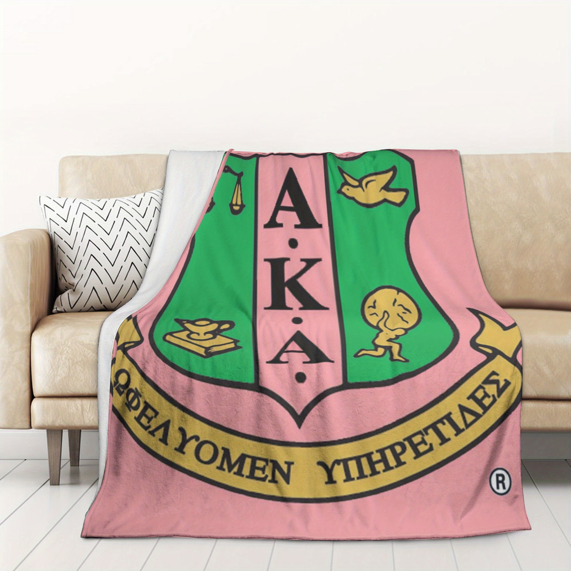 Picture of Cross Border AKA Girl Blanket Sorority Gift Soft Flannel Blanket Sisterhood Blanket for Women
