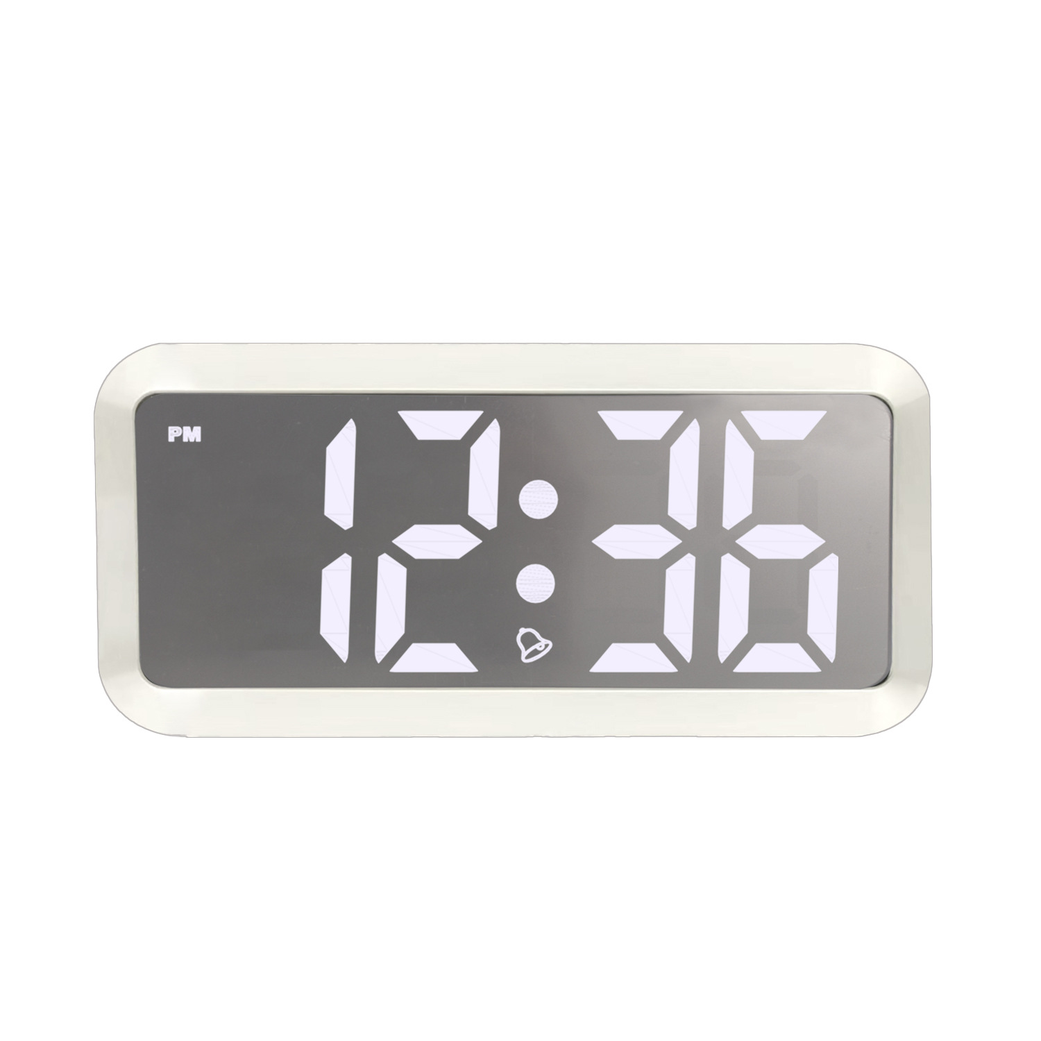 Picture of Cross-border simple LED electronic clock display multifunctional desktop wooden alarm clock student children lazy voice control desk clock