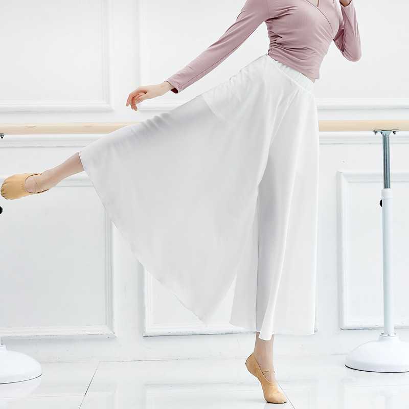 Picture of Dance Pants Modern Dance Clothing Wide-Leg Swing Body Female Adult Loose Satin Jazz Short-Sleeved Classical Chinese Practice