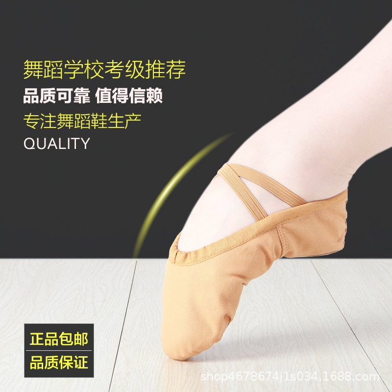 Picture of Manufacturer Wholesale Dance Shoes for Children and Girls Flesh-Colored Soft-Soled Adult Practice Shoes Non-Slip Yoga Dance Shoes Ballet Shoes