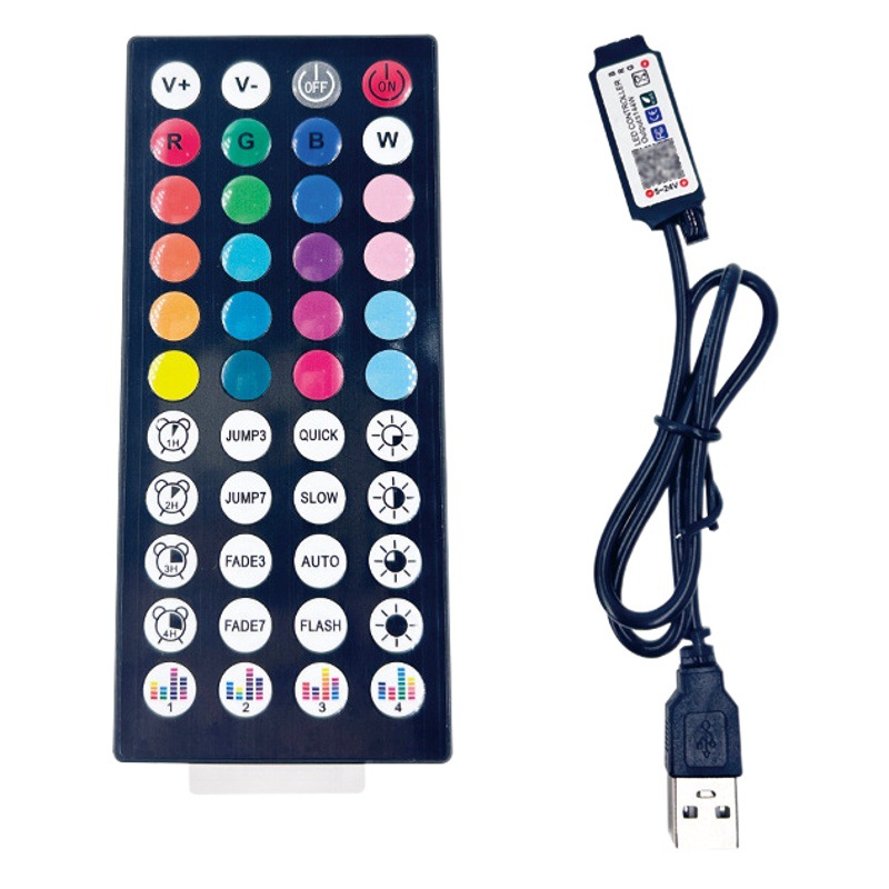 LED light with 44 key infrared bluetooth lotus lamp controller wireless pickup rgb light bar 5v dimmer