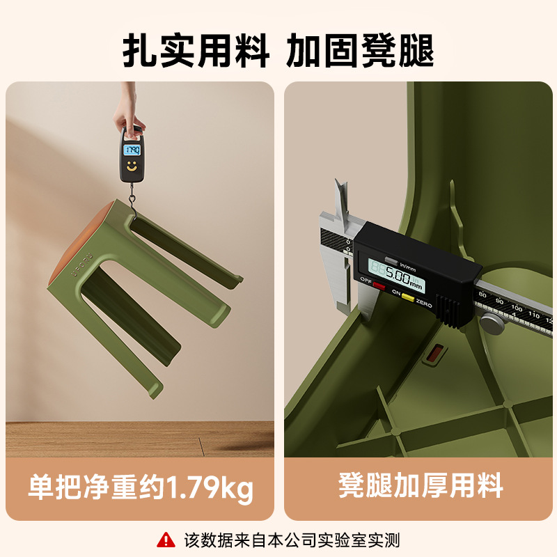 Picture of High Stool for Home Living Room, High-End Leather Soft-Packed Square Stool, Thickeneded, Stackable, Reinforced Anti-Slip Mat, Plastic Stool