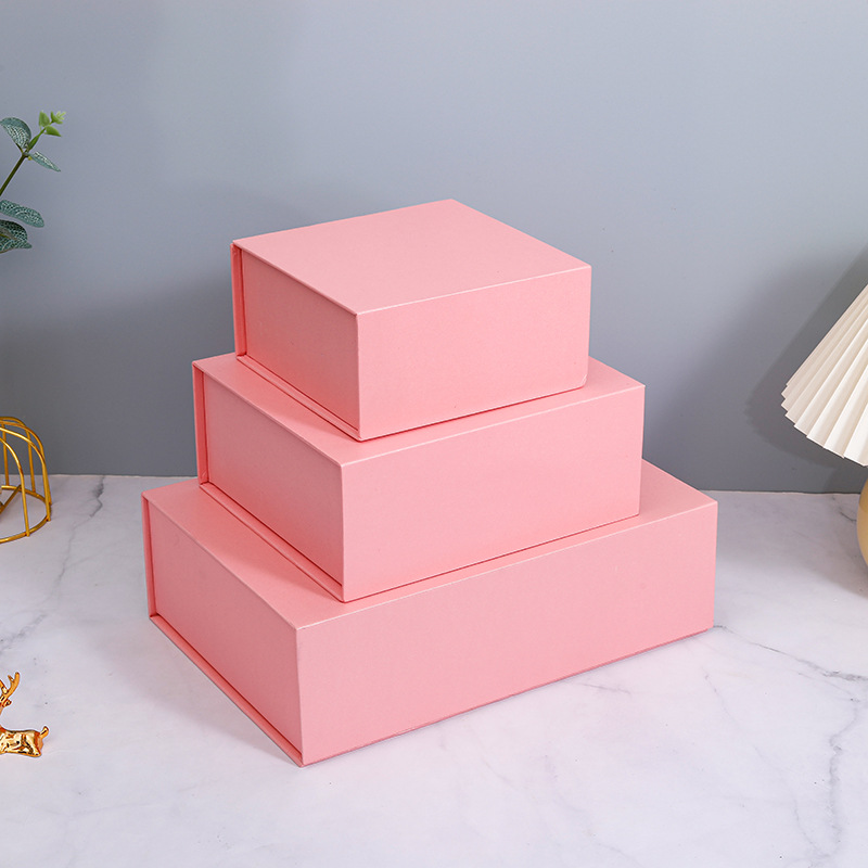 Picture of Pink One Year Old Gift Box Wholesale High-end Flip Cover Box Cosmetic Box Accompanying Gift Box in stock Birthday Gift Box