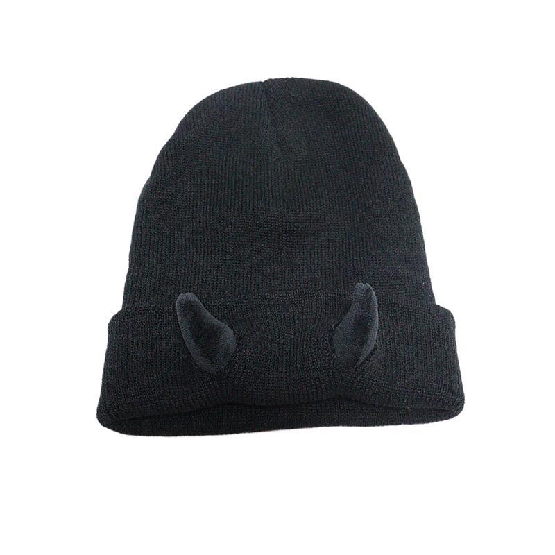 Picture of Autumn and Winter devil horn hat warm knitted wool hat Halloween horn toe cap cross-border new funny hip hop