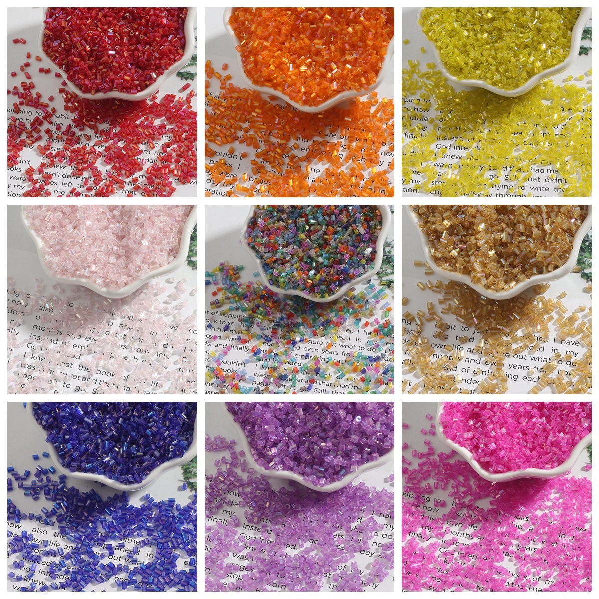 Picture of 2mm magic color H-tube beads hand-sewn beads loose beads diy hand-made color-plated glass rice beads material jewelry accessories wholesale