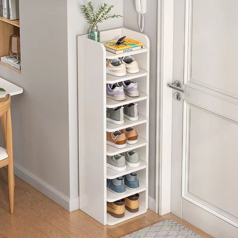Shoe rack small narrow household door simple dormitory multi-layer partition dustproof storage space-saving shoe cabinet
