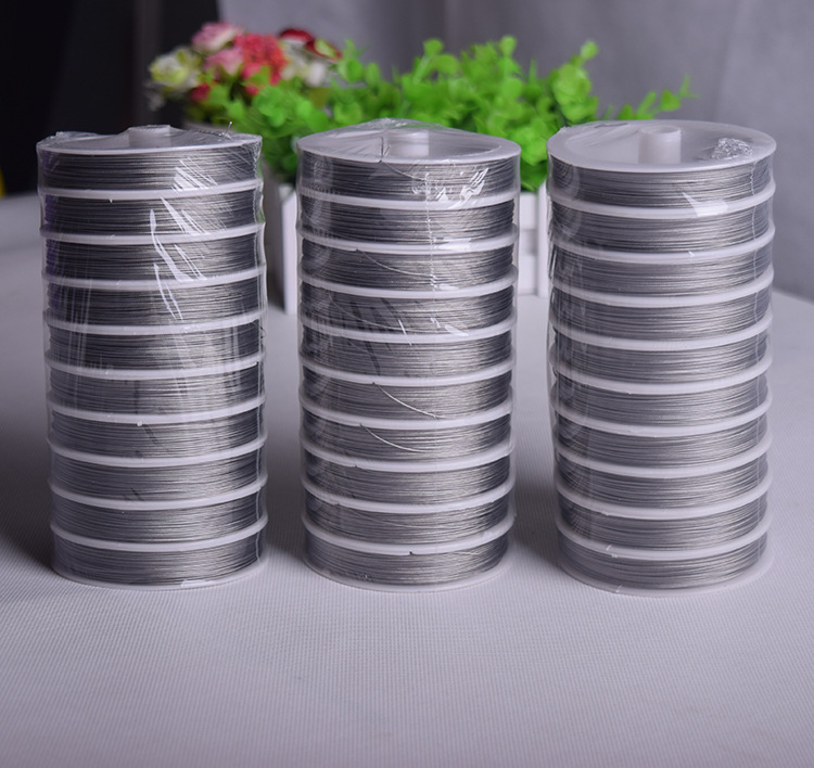 304 stainless steel wire coated with plastic crystal bead cord crystal lamp hanging wire DIY channeling beads