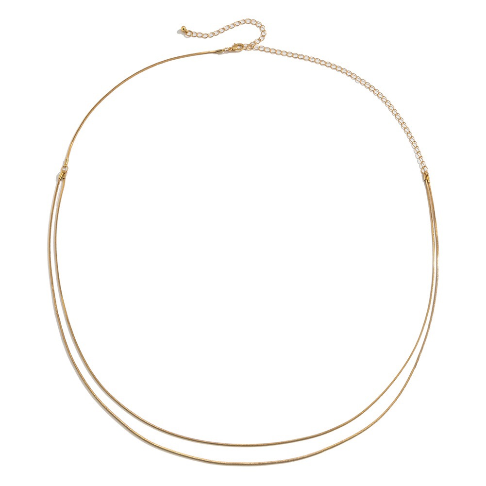 European and American Cross-border Jewelry Simple Double-layer Thin Snake Bone Waist Chain Women's Trendy Metal Thin Chain Body Chain Snake Chain