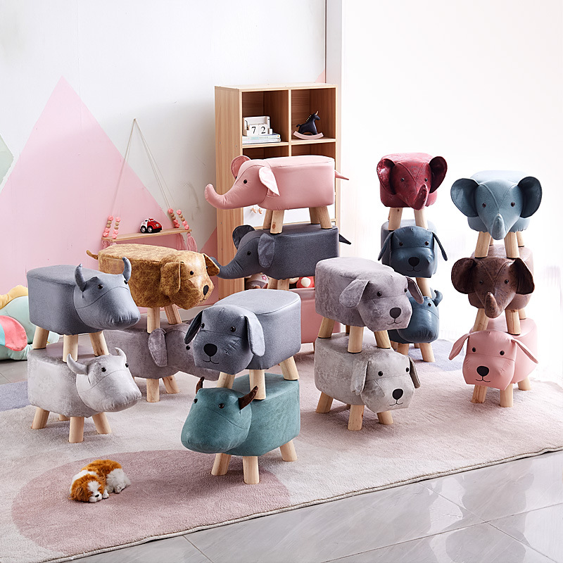 Shoe Changing Stool Children's Cartoon Animal Stool Fabric Baby Chair Shoe Changing Stool Children's Chair Sofa Stool Home Sofa Stool
