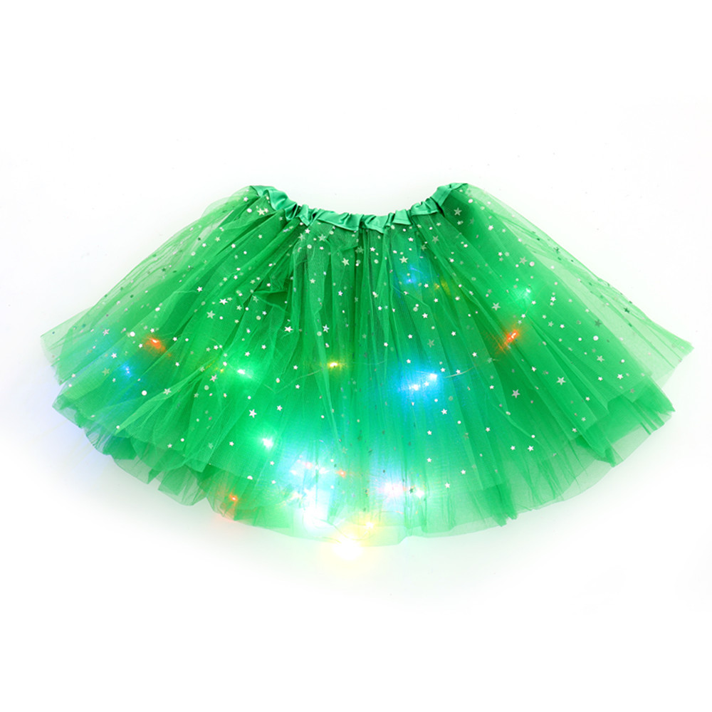 Picture of ins foreign trade European and American children's sequins led with light luminous tutu skirt luminous half-length mesh skirt light tutu skirt