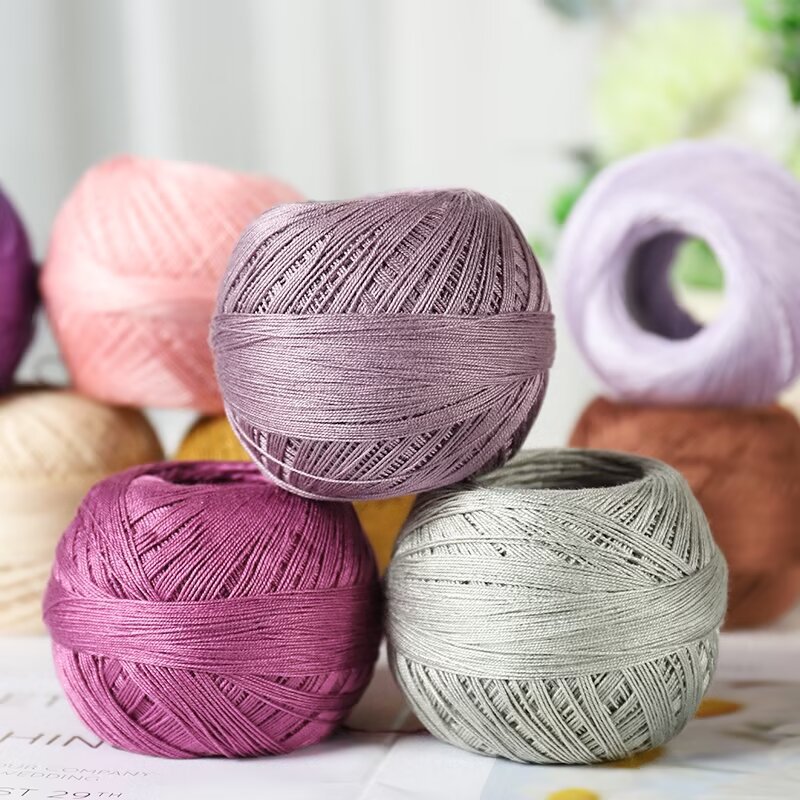 Factory wholesale No. 7 lace thread handmade diy woven hollow cardigan line four seasons universal crocheted top wool ball