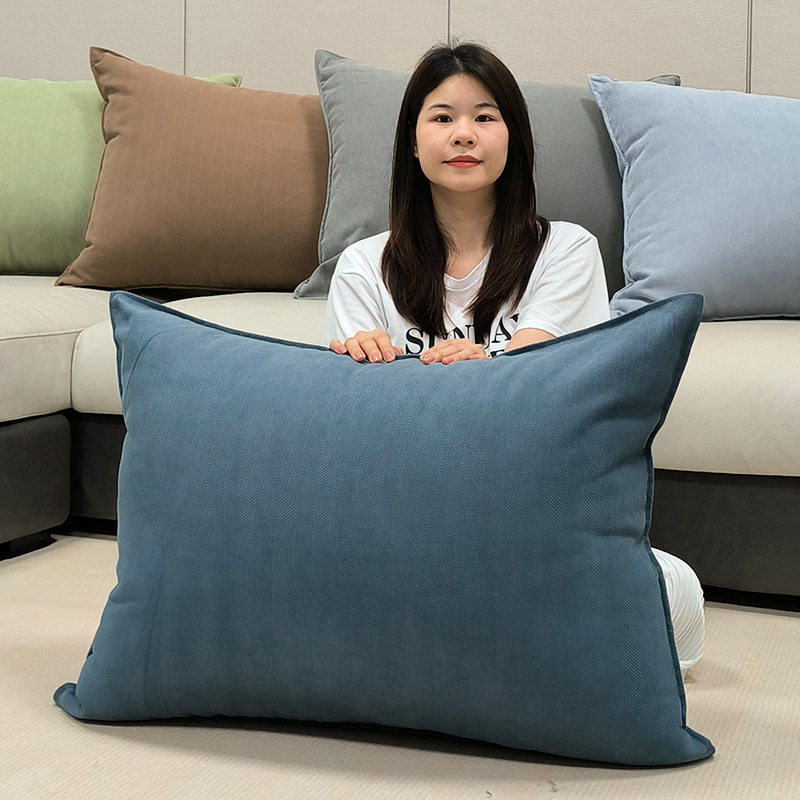Pillow Rectangular Light Luxury High-end Pillow Sofa Large Cushion Living Room Bedhead Cover Soft Bag Backrest Cover Without Core