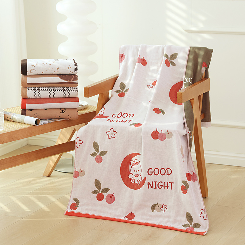 Picture of 2024 New 80X160cm Bath Towel Pure Cotton Gauze Unisex Household Absorbent Adult Cotton Large Bath Wrap Towel
