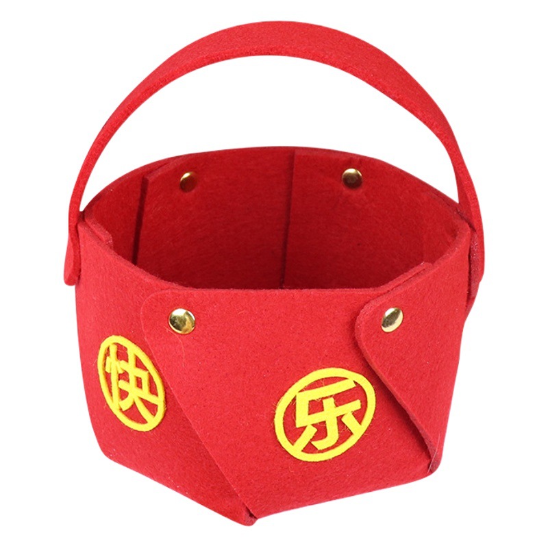 2024 New Year felt household New Year goods arrangement fruit basket New Year gift ceremony decoration red envelope gift decoration wholesale
