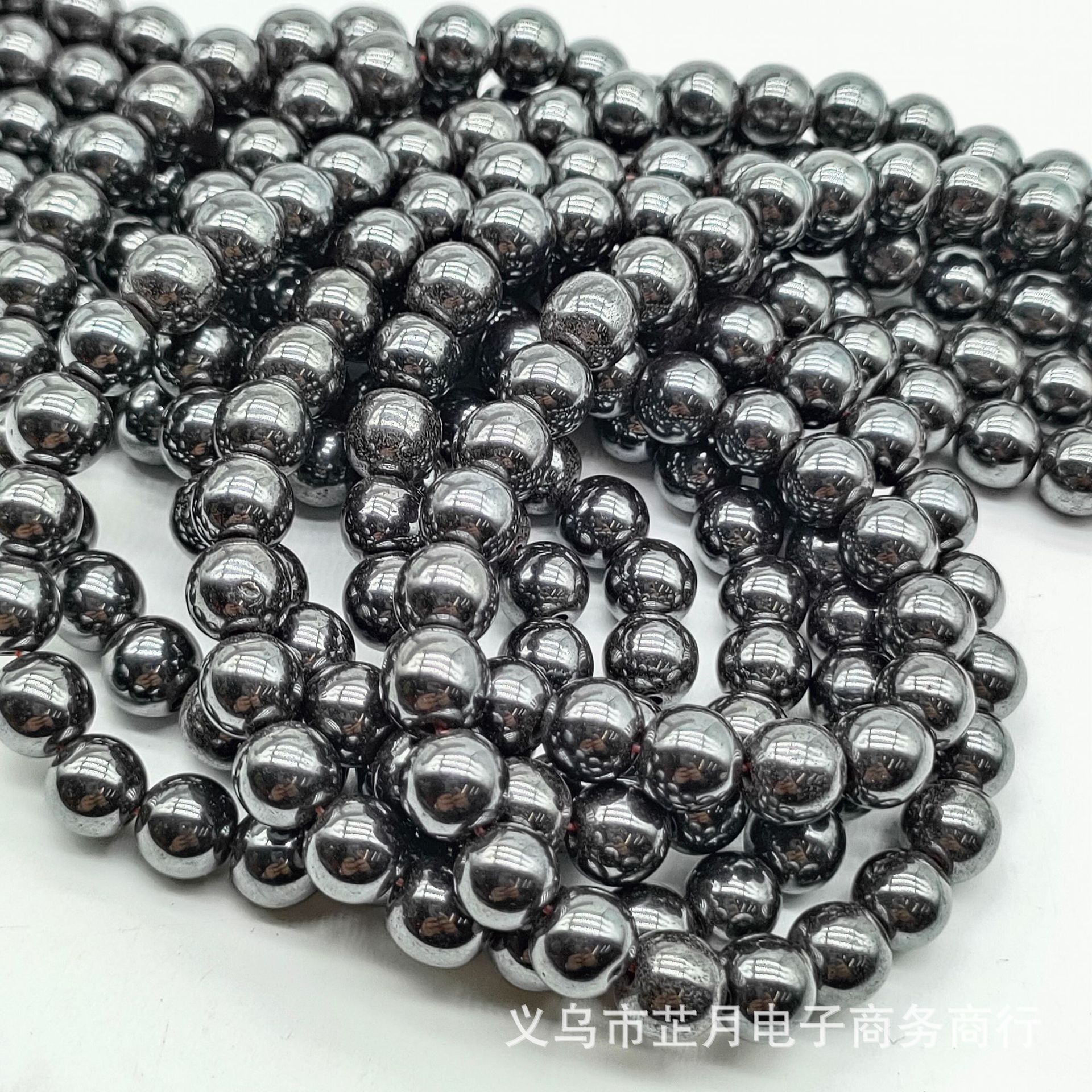 Picture of Zhiyue black gall stone loose beads jewelry accessories DIY beaded bracelet necklace iron ore with magnetic round beads hematite