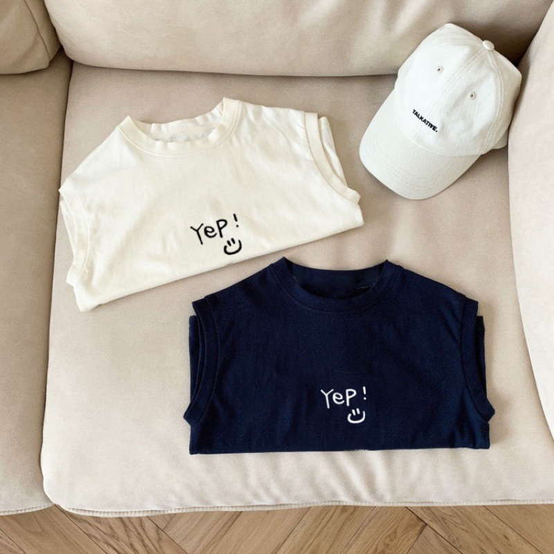 Picture of Casual Kidsren's Pure Cotton Kidsren's Baby Cute Sleeveless T-Shirt 2025 Boys and Girls Vest Tops Summer Trendy T-Shirt